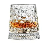 Wine Glasses - Enhances Drinking Experience | 360 Degree Rotating Base Clear Crystal Glass | For Men Dad Father Husband Party Christmas Birthday Holiday Home Bar Whiskey Cocktail