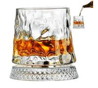 Wine Glasses Rotating Base, Smooth Swivel Drinking Experience, Old Fashion Glasses for Elegant Gifting, 360 grados Spins Design, Premium Glassware Category, Drinkware for Men Dad Father Husband