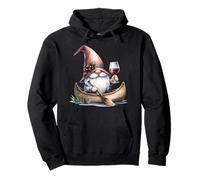 Wine Gnome Grandpa In Kayak With Canoe Paddle Funny Drinking Sudadera con Capucha