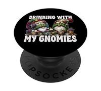 Wine Gnomes For Women and Men Funny Drinking with My Gnomies PopSockets PopGrip Adhesivo