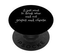 Wine grapes and cheese design PopSockets PopGrip Adhesivo
