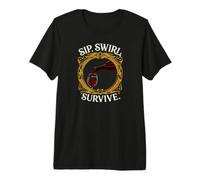 Wine Lover Sip Swirl Survive Funny Red Wine Tasting Camiseta Premium