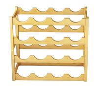 Wine Rack Countertop - 20-Bottle Wooden Holder For Cabinet | Versatile Storage Solution 4-Tier Stackable Shelf For Bar, Pantry, Or Countertop | Organizer For Bottles, Display Shelf For Home Or Kitchen