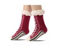 (Wine Red) 2025 NEW Ultra-thick Cashmere Slipper Home Socks,Slipper Socks With Non Slip Slipper