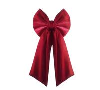 Wine Red Christmas Tree Topper Bow, 90cm Christmas Burgundy Velvet Ribbon Bows With Twist Ties, Large Long Satin Bow For Home Wreath Wall Backdrop Birthday Wedding Party DIY Craft Decorations
