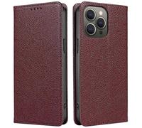(Wine Red, Multicolor) For iPhone 13 Pro Max Case RFID Blocking Strong Magnetic Leather Wallet Phone Cover - Orange New Arrival