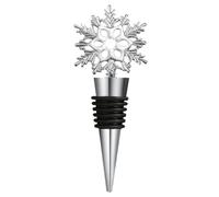 Wine Saver - Tapón de botella de metal reutilizable con diseño de copo de nieve de Navidad | Sellador de vino duradero para champán, cerveza o licor | Elegante accesorio de bar para el hogar, oficina