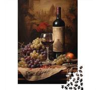 Wine Still Life Rompecabezas Classic Art 1000 Piezas de Papel Reciclado para Mujeres y Hombres Educativo y Desafiante 70x50cm/1000pcs