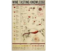Wine Tasting Knowledge - Letreros de metal para cata de vinos, infografías, carteles retro, guías de cata de vinos, placas para el hogar, bodegas, cuevas para hombres, decoración de pared, 12.0 x 16