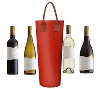 Wine Travel Bag, Single Wine Bag, Felt Wine Holder, Reusable Thermal Portable Champagne Bag, Insulated Wine Carrier, Single Bottle Holder, Wine Holder for Party Travel Picnic Dinner Wedding