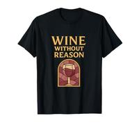 Wine Without Reason - Vitral retro art déco, color burdeos Camiseta