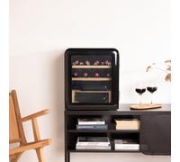 CREATE / WINECOOLER Retro M/Vinoteca eléctrica de 12 Botellas Negro/Diseño Retro, Temperatura Regulable, 48L, Botellas 75cl, Eco Friendly, 44x47,5x50 cm