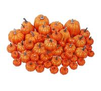 winemana 46 Calabazas Artificiales de Varios tamaños, Decoraciones de otoño, Calabaza de Espuma Naranja, decoración de otoño, Calabaza sintética Decorativa para Cosecha, Centro de Mesa de Acción de