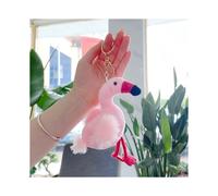 (WineRed2) Llavero colgante de peluche suave y exquisito de flamenco rosa, hermoso regalo