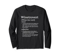 Winetrovert Definición Divertido Diseño Amante del Vino Manga Larga