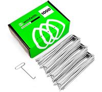 Winfaith - Estacas de fijación de Piezas 1000 Made in Italy de Acero en 10204 3.1 galvanizado en Caliente - Acero Inoxidable jardín césped Artificial - Medidas mm H150 x 30 x D3