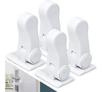 Winfred 4 Pcs Bloqueo de Seguridad para Niños, Cierres de Seguridad para Puerta Ventanas para Bebé Mascotas Perros Gato con 3M Adhesivo para Golpecito Cerradura de Seguridad