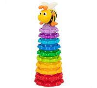 Winfun 46686 - Torre apilable musical abeja y girasoles, Torres apilables con música y sonidos, Juguetes musicales y educativos, Voz en español, A partir de 6 meses, Incluye pilas, Regalos infantiles