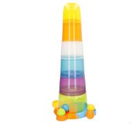 Winfun 46686 - Torre apilable musical abeja y girasoles, Torres apilables con música y sonidos, Juguetes musicales y educativos, Voz en español, A partir de 6 meses, Incluye pilas, Regalos infantiles