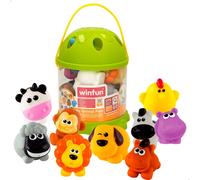 Winfun juego 10 animalitos terrestres de goma para el baño