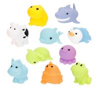 Winfun Set Juguetes bebé Agua, 10 Figuras Blandas, Animales Granja y océano, Juego baño Piscina o bañera, Juegos para bebés, Cubo Transparente almacenaje, +6 Meses (39376)