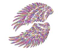 Wing Embroidery Patch - 1 Pair Iron On Appliques | Heavy Duty Sew On Lace Repair Badges, Large Angel Wing Clothes Decorative Motif Set For Jacket Shirt Hoodie Dress Backpack Jean Hat