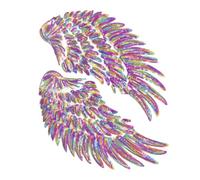 Wing Ironing Repair Applique - 1 Pair Cloth Badges | Intricate Lace Embroidery Patch Set, Decorative Clothes Placement Embellishment Motif For Jean Jacket Backpacks Hoodies Shoes Shirts Crafts