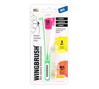WINGBRUSH® Juego de cepillo interdental con 3 cepillos intercambiables, conocido por "La cueva de los leones"