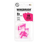WINGBRUSH® Juego de recambio de cepillo interdental XS (ISO 0) 8 cepillos de cambio + estuche de viaje | Conocido por "La cueva de los leones"