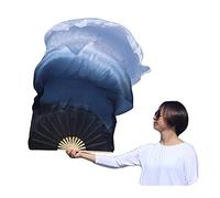 Winged Sirenny Abanicos Poi 150cm, Abanicos Velos Seda con Cuerdas de Poi, para Danza Tribal, Bellydance, Flow Arts, Remaches Tornillo Ajustables, Bolsa Transporte (blanco-negro)