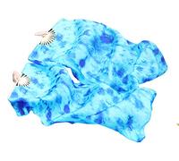 Winged Sirenny Abanicos Poi 150cm, Abanicos Velos Seda con Cuerdas de Poi, para Danza Tribal, Bellydance, Flow Arts, Remaches Tornillo Ajustables, Bolsa Transporte (luna azul)