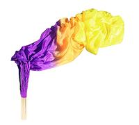 Winged Sirenny Abanicos Poi 150cm, Abanicos Velos Seda con Cuerdas de Poi, para Danza Tribal, Bellydance, Flow Arts, Remaches Tornillo Ajustables, Bolsa Transporte (púrpura-naranja-amarillo)