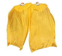 Winged Sirenny Abanicos Poi 150cm, Abanicos Velos Seda con Cuerdas de Poi, para Danza Tribal, Bellydance, Flow Arts, Remaches Tornillo Ajustables, Bolsa Transporte (dorado)