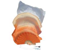 Winged Sirenny Abanicos Poi 150cm, Abanicos Velos Seda con Cuerdas de Poi, para Danza Tribal, Bellydance, Flow Arts, Remaches Tornillo Ajustables, Bolsa Transporte (naranja degradado)