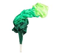 Winged Sirenny Abanicos Velos Seda Natural 180 cm para Danza del Vientre, Tribal, Fusión, Pintados a Mano, Mango de Bambú Ajustable, 2 Unidades (Par) (Esmeralda)