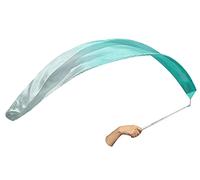 Winged Sirenny Cinta Ligera de Danza para Festivales, Talleres, Performances y Arte de Fluir. Seda Natural Pintada a Mano y Varilla de Fibra de Vidrio con Gancho Giratorio (1.5m Espejo de Selva)