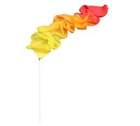 Winged Sirenny Cinta Ligera de Danza para Festivales, Talleres, Performances y Arte de Fluir. Seda Natural Pintada a Mano y Varilla de Fibra de Vidrio con Gancho Giratorio (1.8m Fuego)