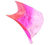 Winged Sirenny Fluide Velo Seda Danza Vientre 3 Colores Degradado, Manto Fluido Belly Dance Tribal Fusion Espectáculo Talleres Baile, Incluye Bolsa Transporte, rojo/rosa/rosa