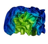 Winged Sirenny Fluide Velo Seda Danza Vientre 3 Colores Degradado, Manto Fluido Belly Dance Tribal Fusion Espectáculo Talleres Baile, Incluye Bolsa Transporte, azul/rosa/amarillo verde