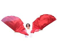 Winged Sirenny Pareja Alas Fluida ISIS de Seda Auténtica para Baile Arabe, Accesorios de Danza del Vientre 180cm (Rojo)
