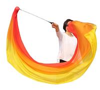 Winged Sirenny Velo de Seda POI 230cm - Danza del Vientre, Arte Flujo y Espectáculos | Colores Vibrantes para Festivales y Baile Tribal (Fuego)