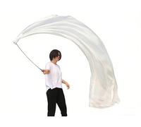 Winged Sirenny Velo de Seda POI 230cm - Danza del Vientre, Arte Flujo y Espectáculos | Colores Vibrantes para Festivales y Baile Tribal (Blanco)