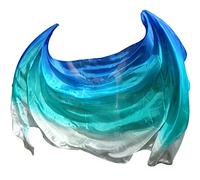 Winged Sirenny Velo Seda Danza Vientre Rectangular, Pintado a Mano Colores Vibrantes Perfecto Belly Dance Tribal Fusion Espectáculos Talleres Baile, Orilla del mar