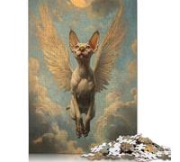 Winged Sphynx Cat Angelic Sphynx Cat Puzzles Imposible,desafío for Adults Entretenimiento Creativo 1000 Piezas Obra De Arte De Juego De para Adultos, Regalos A Partir De 14 Años 1000pcs (75x50cm)