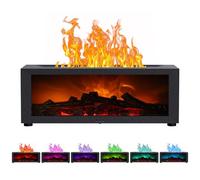 WingFly Difusor de chimenea, difusor de llama con 7 luces de color, difusor de aceite esencial de 150 ml con temporizador y apagado automático sin agua para el hogar o yoga (negro)