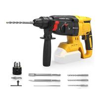 WingFly Martillo perforador inalámbrico para Dewalt 18 V, 20 V, energía de impacto 3,2 J, con 3 unidades SDS-plus, perforación hasta 28 mm, motor de martillo perforador sin escobillas, mango