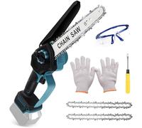 WingFly Mini Motosierra 8 Pulgadas Compatible con Makita 18V Batería, Motosierra Sin Escobillas con 2 Cadenas, Motosierras Eléctrica Inalámbrica de una Mano (Sin Batería)