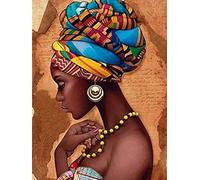 Wingkin Kit de punto de cruz bordado mujeres africanas DIY cross stitch estampado costura patrón de bordado Imágenes regalo 11CT Lienzo preimpreso（40 * 50cm）