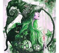 Wingkin Kit estampados de punto de cruz bruja de halloween 11CT lona preimpresa patrón de costura cruzada para costura kits de inicio de bordado para principiantes(40×50cm)