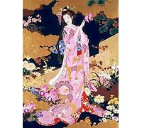 Wingkin Kit estampados de punto de cruz geishas japonesas 11CT lona preimpresa patrón de costura cruzada para costura kits de inicio de bordado para principiantes(40×50cm)